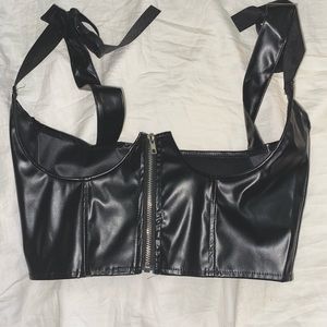 cute faux leather corset